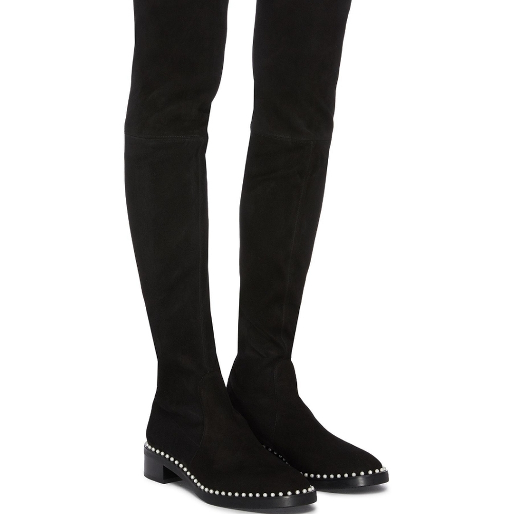 Stuart Weitzman Lowland Pearl Thigh High Boots 6